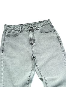 RivetRise Men's American Casual Gentleman Micro-Flare Design Washed Gray Denim Jeans - Grey - View 3