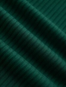 Trelyra 秋冬休閒羅紋布料優雅日常家庭度假正式外出社交通勤假日圓領長袖T恤 米色 - 墨綠色 - 查看 7