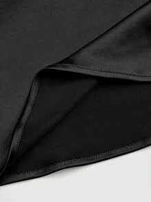 SHEIN Women's Elegant Daily 2026 Spring/Summer Plunging Neck Satin Loose Shiny Luxurious Camisole - Black - View 8