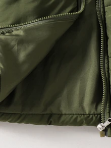 SHEIN 小男孩戶外街頭風紳士加厚填充外套，秋冬款 - 綠色 - 查看 7