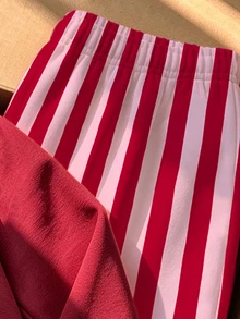 Setelan Baju Terusan dan Celana Panjang Lebar Motif Kartun Anak Anjing, Hati dan Garis-garis untuk Bayi Perempuan, Warna Merah Muda Mawar Putih, Musim Gugur dan Musim Dingin, 2 Potong - MultiWarna - View 7