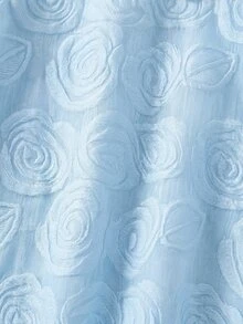 SHEIN Young Girl Elegant Floral Mesh Dress - Blue - View 8