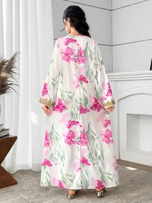 SHEIN Vestido bordado retro para adolescentes - Multicolor - Ver 2