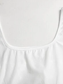 SHEIN Teen Girl Casual Daily Versatile Comfortable Fitted Asymmetrical Shoulder Dress Teen Girl - White - View 3