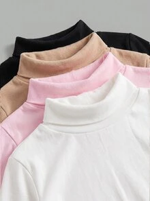 SHEIN Young Girl Young Girl Kids 4PCS Young Girls T-Winter Shirts Young Girl - Multicolor - View 5