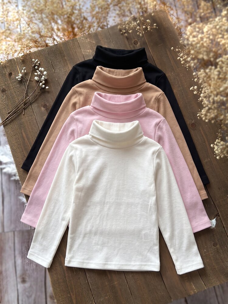 SHEIN Young Girl Young Girl Kids 4PCS Young Girls T-Winter Shirts Young Girl - Multicolor - View 2