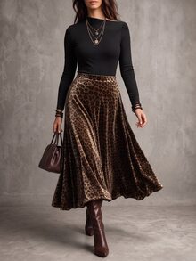 Linhara CURVE Plus Size Knitted Elegant Autumn Two Pieces Set Fall - Multicolor - View 4
