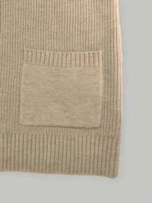 Rafferiza Women's Deep V-Neck Pocketed Solid Color Simple Comfortable Sweater Vest For Daily Casual Wear - Camel - View 8