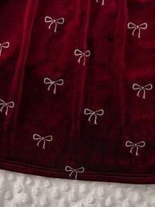 SHEIN 女童蕾絲拼接蝴蝶結裝飾居家休閒洋裝 - 彩色 - 查看 8
