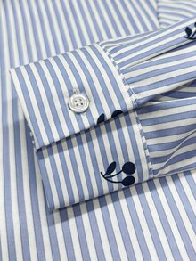 SHEIN 大码条纹印花休闲长袖衬衫 - 彩色 - 查看 5