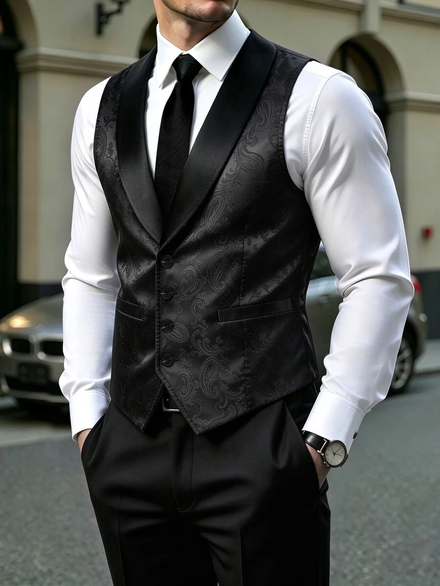 Manfinity AFTRDRK Banquet Business Essential Men's Suit Vest - Black - View 1