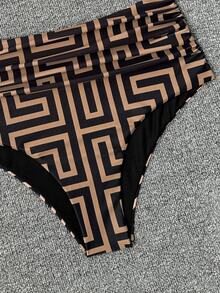 Swim Chiccia Women's Asymmetric Neckline Geometric Print Bikini Set - Multicolor - View 6