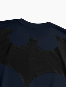 BATMAN X SHEIN STYNVO Men's Bat Print Crew Neck Short Sleeve Casual T-Shirt - Navy Blue - View 3