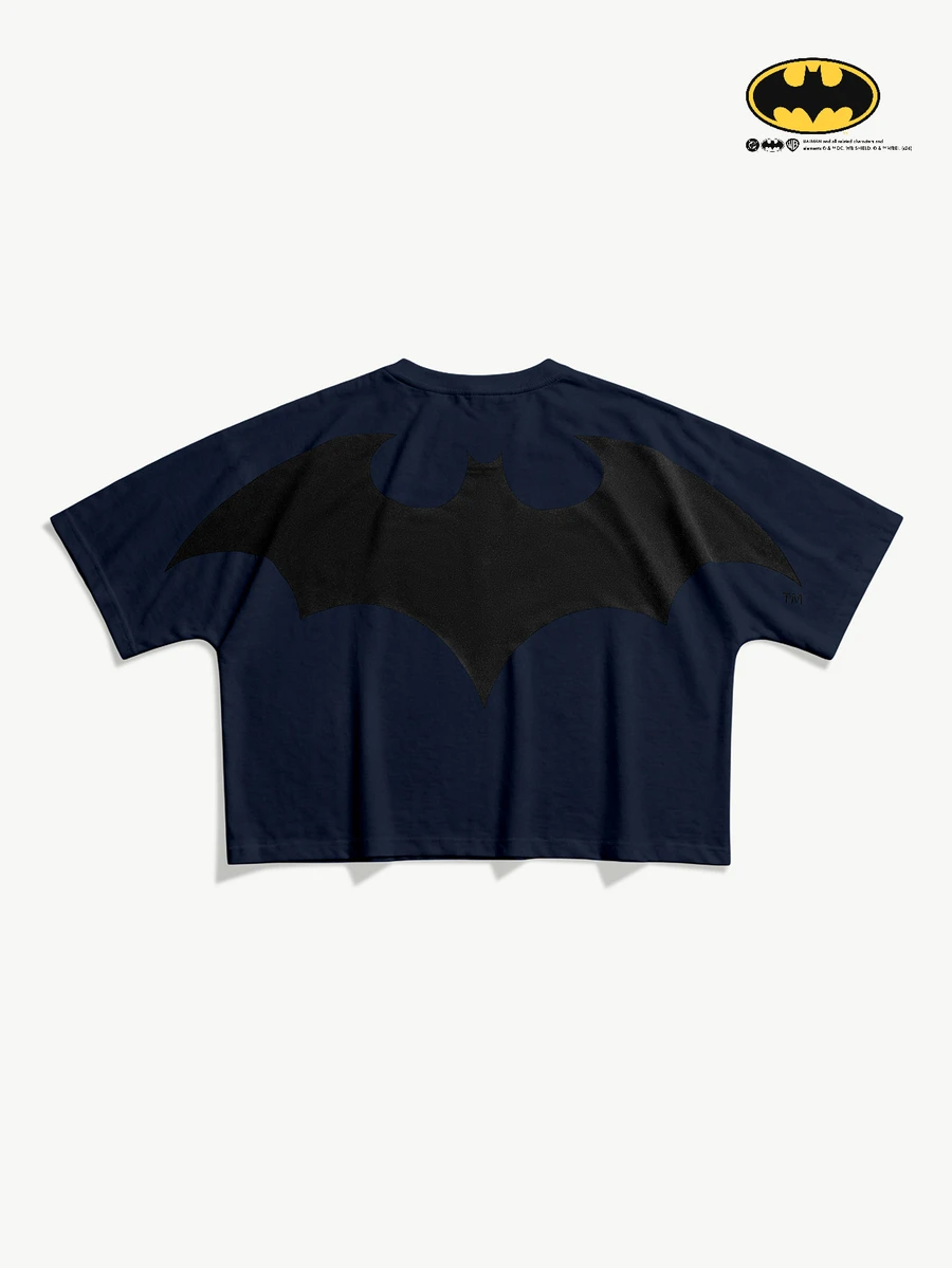 BATMAN X SHEIN STYNVO Men's Bat Print Crew Neck Short Sleeve Casual T-Shirt - Navy Blue - View 1