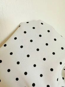 SHEIN EZwear 女款黑白波點圖案長袖開襟輕便外套，日常約會秋季法式可愛風 - 白色 - 查看 10