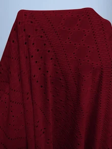 Elenzga New Summer Buttercream Knitted Jacquard Sexy Slim Fit Tie-Front Mini Dress For Women - Burgundy - View 6