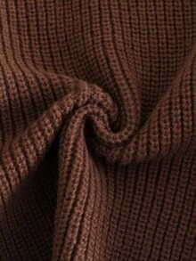 女童刺繡長袖毛衣與針織長褲套裝 - 咖啡棕 - 查看 6