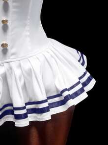 Sweetina Women's Navy Style Halloween Mini Dress - White - View 9