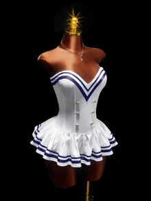 Sweetina Women's Navy Style Halloween Mini Dress - White - View 5