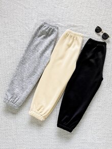 SHEIN Genkimix Kids 3件裝小男孩運動長褲 - 彩色 - 查看 3