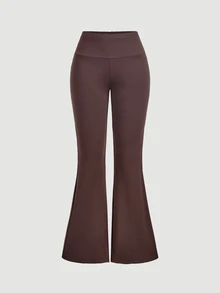 SHEIN MOD Women's Dragonfly Sequin Design Casual Flare Leg Pants - Brown - View 5
