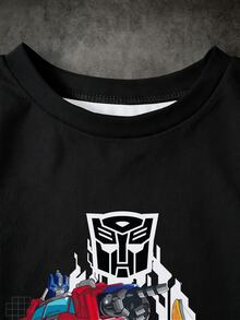 Transformers X SHEIN Young Boy Cartoon Pattern Casual Daily Long Sleeve Sweatshirt - White - View 7