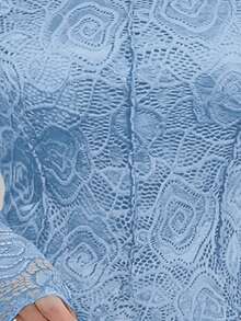 Feyla Elegant White Lace Dress For Women - Baby Blue - View 8