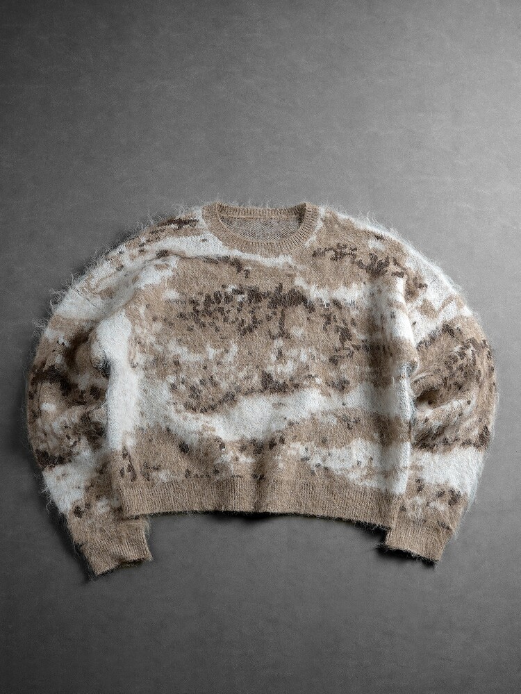GETOML Men's New Striped Pullover Sweater, Fashion Casual, Loose Fit, Hand Washable Or Dry Cleanable Halloween Christmas Winter Party Autumn  - Khaki - View 3