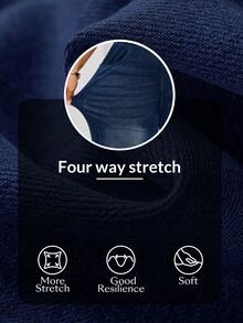 Flexra Summer Casual Stretch Straight Leg Denim Jeans Plus Size Women Elastic Waist Daily Comfort Vacation Brunch Dusty Blue - Dark Wash - View 11