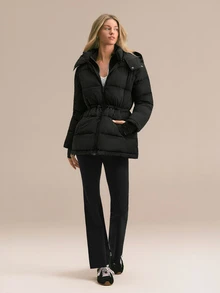 GLOWMODE Snow Day Convertible Puffer Jacket With Detachable Hood & Sleeves, Hood-To-Bag Design & Thumbhole Cuffs Fall Winter Outdoor Wear - Black - View 8