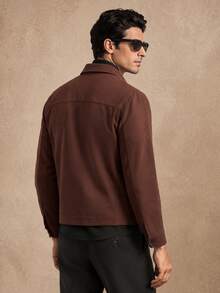 Core Aspect Men's Streetwear Button-Up Long Sleeve Pocket Jacket For Daily Wear - Brown - View 2