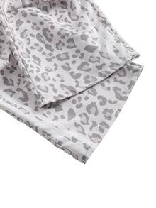 SHEIN Tween Girl Fall Leopard Print Casual Uniform Streetwear Baggy Street Long Pants, Holiday, School Dance White Gymnastics - Grey - View 6