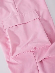 SHEIN 青少年女孩 3 件組 Y2K 風格網紗上衣蝴蝶結圖案細肩帶背心與工裝褲套裝 - 粉色 - 查看 5