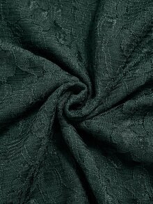 Medorina Elegant Fairy Chic, Ruffle Crochet Lace, Cake Dress Lined, Lace Forest Green, Long Sleeve Midi, Wedding Party Evening, Holiday Festival, Fall Winter - Dark Green - View 4