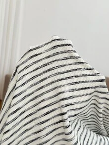 SHEIN Maternity Striped Round Neck Long Sleeve Ruffle Hem Elegant Dress Fall - Multicolor - View 9