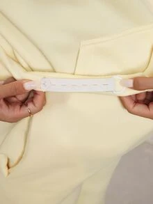 SHEIN 孕婦字母印花長袖連帽衛衣與長褲休閒日常2件套 秋季 - 黃色 - 查看 7