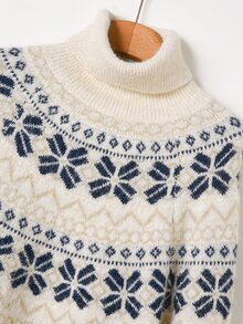 Rusticease Women Fall Winter Sweater Women Fair Isle Patchwork Geometric Pattern Round Neck Long Sleeve Sweater Thanksgiving Formal Going Out Autumn Casual Wool - Multicolor - View 7