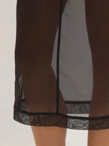 Black Sheer Organza Midi Skirt Everyday Casual Chic New Season Elegant Romantic Museyn Feminina - Black - View 5