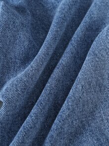 Light Blue Winter Baby Girl Cross Applique Straight Leg Jeans,Back-To-School Modest Casual Denim,Vintage Distressed Academic Outfit House 2nd Birthday - Medium Wash - View 5