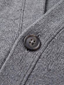 Colvenic Men's Solid Color Long Sleeve Single-Breasted Casual Knit Cardigan - Grey - View 8