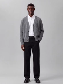 Colvenic Men's Solid Color Long Sleeve Single-Breasted Casual Knit Cardigan - Grey - View 5