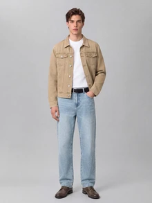 Colvenic Men's American Street Casual Lifestyle Snowflake Washed Denim Straight Leg Jeans - Light Wash - View 5
