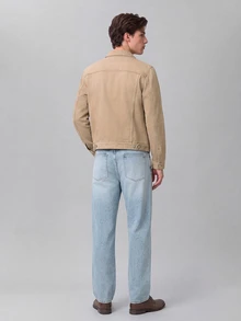 Colvenic Men's American Street Casual Lifestyle Snowflake Washed Denim Straight Leg Jeans - Light Wash - View 3