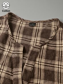 Zayélia Lady's Smooth-Woven Elegant And Simple Casual Summer Blouse, Work Shirt - Mocha Brown - View 4