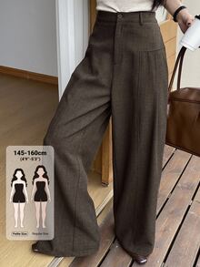 DAZY Women's Solid Color Casual Versatile Everyday Long Pants Fall - Brown - View 1