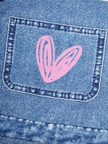 SHEIN Overall Rajut Motif Bintang untuk Anak Perempuan Remaja, Musim Gugur, Sekolah, Musim Semi, Musim Panas, Biru, Streetwear Gaya Y2k, Kasual, Pesta - Biru - View 6