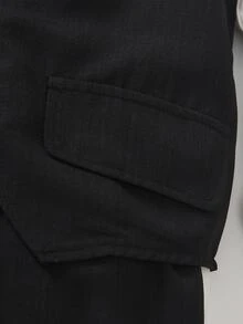 SHEIN 小男孩 2 件套 單排扣背心與長褲，紳士套裝 秋季 - 黑色 - 查看 7