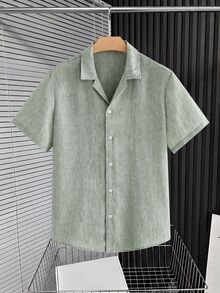 Mainfolk Men's Summer Casual Short Sleeve Shirt And Pants Set, Vacation, Father's Day Gifts - Multicolor - View 4