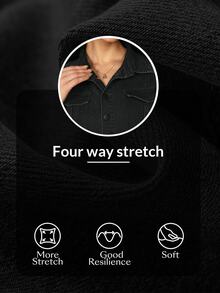 Flexra Women's Button Short Sleeve Pocket Denim Jumpsuit - Black - View 11