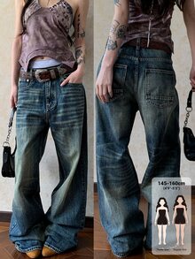 DAZY Women's Casual Daily Denim Jeans With Pockets And Buttons - Blue - View 1